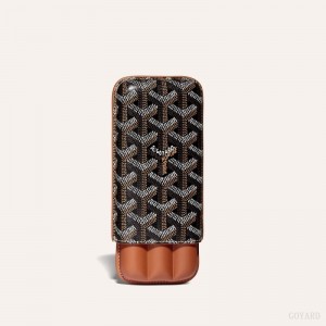 Goyard CHURCHILL 3 CIGAR CASE Etui Veske Svarte Brune | GY-LYI0877