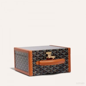 Goyard JOUX 6 WATCH CASE Boxes Svarte Brune | GY-IFD1624