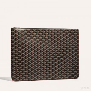 Goyard SENAT GM DOCUMENT CASE Pouches Svarte Brune | GY-XPC5350