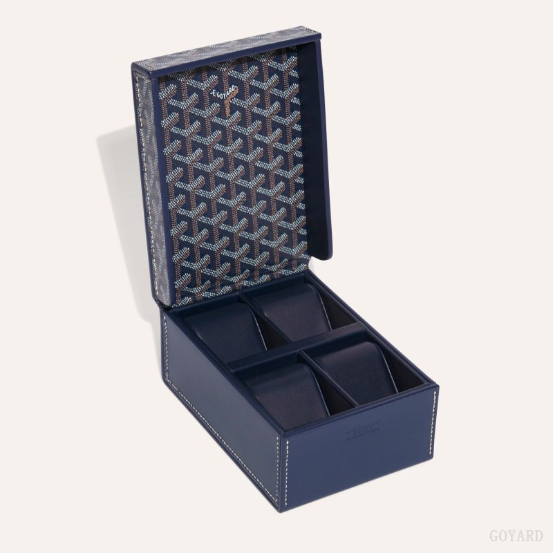 Goyard 4 WATCH CASE Boxes Marineblå Blå | GY-IYM3647