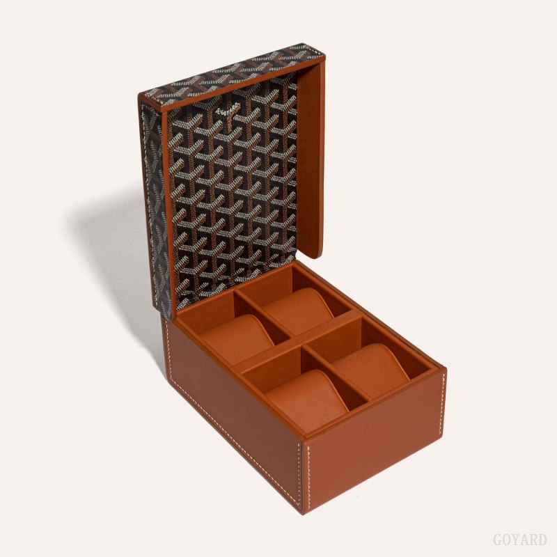 Goyard 4 WATCH CASE Boxes Svarte Brune | GY-GNR9147