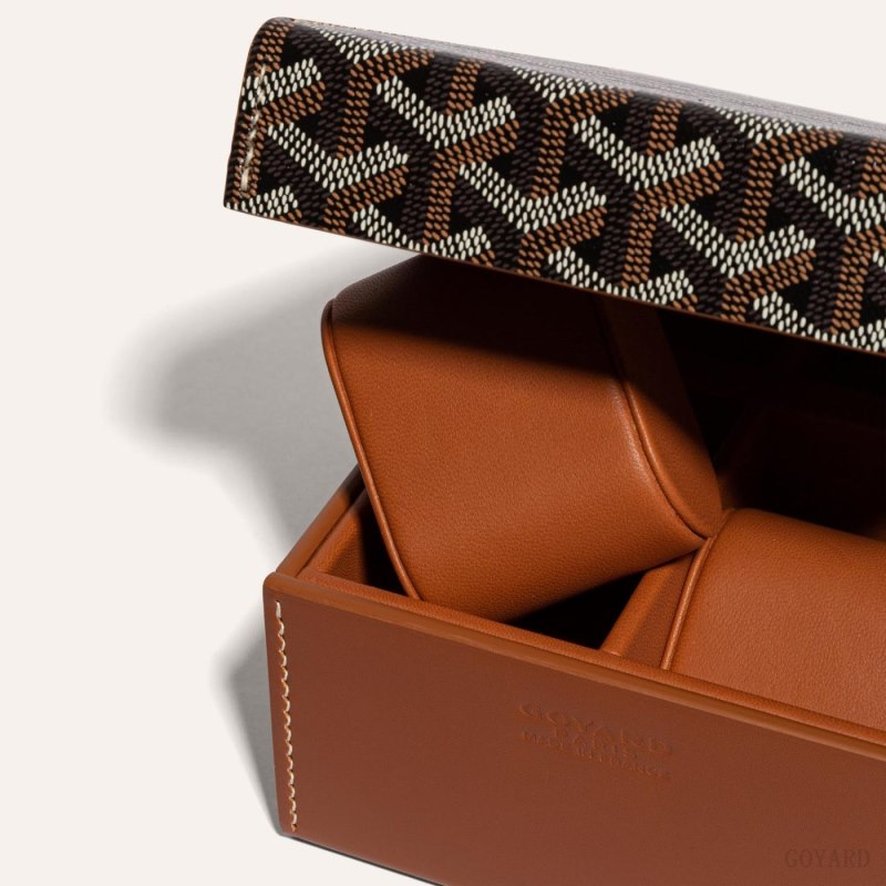 Goyard 4 WATCH CASE Boxes Svarte Brune | GY-GNR9147