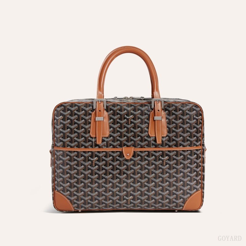 Goyard Ambassade MM Document Case Stresskoffert Svarte Brune | GY-CHV2091
