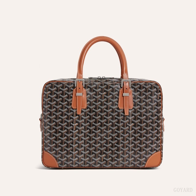Goyard Ambassade MM Document Case Stresskoffert Svarte Brune | GY-CHV2091