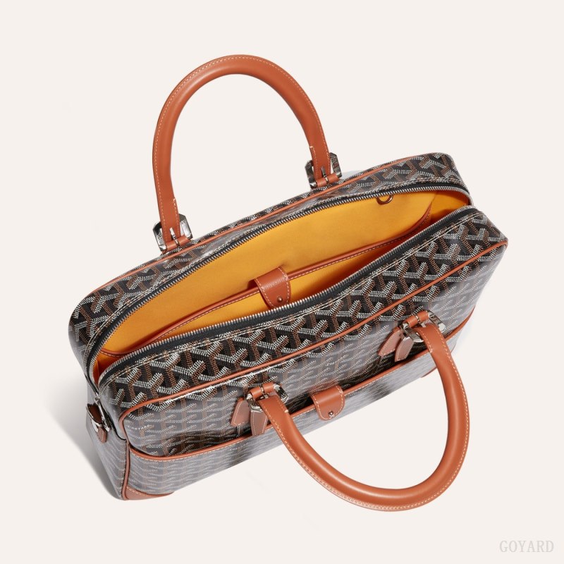 Goyard Ambassade MM Document Case Stresskoffert Svarte Brune | GY-CHV2091