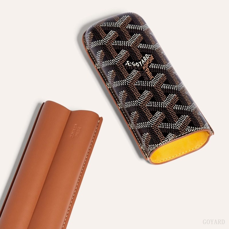 Goyard CHURCHILL 2 CIGAR CASE Accessories Svarte Brune | GY-VEX8320