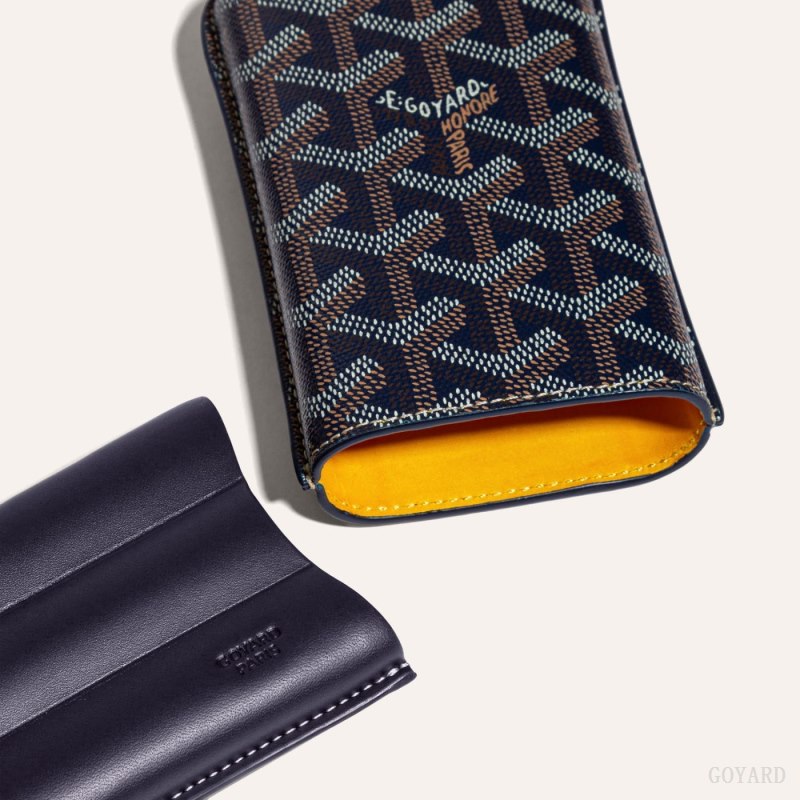 Goyard CHURCHILL 3 CIGAR CASE Etui Veske Marineblå Blå | GY-FAQ7877