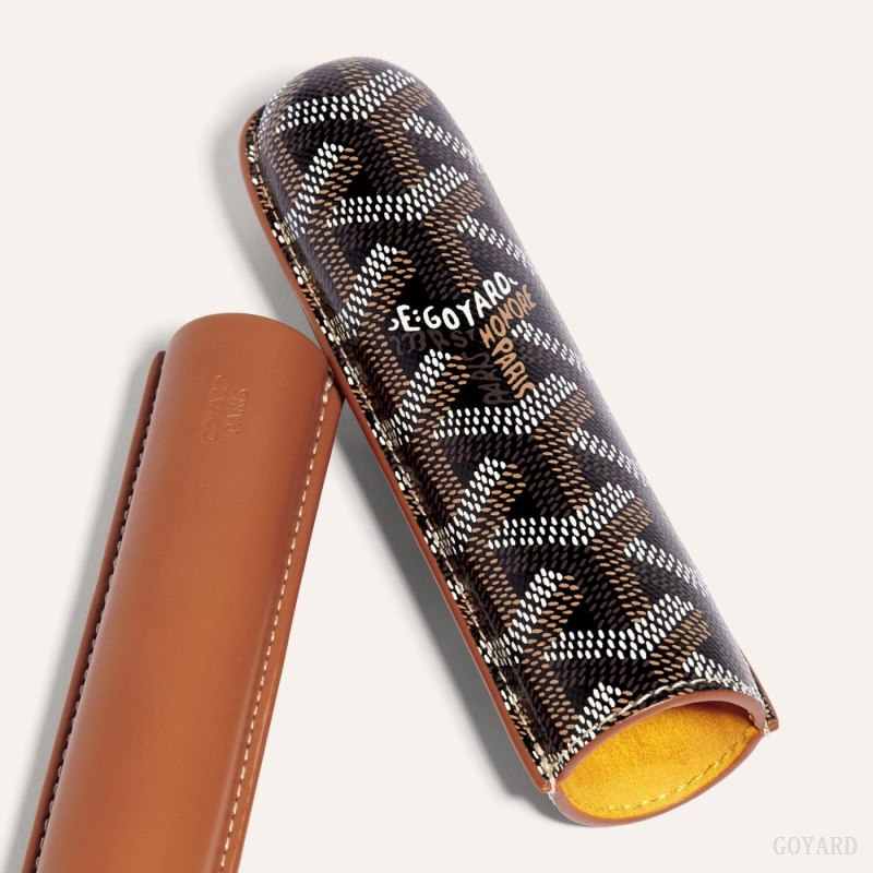 Goyard CHURCHILL SINGLE CIGAR CASE Accessories Svarte Brune | GY-FQJ3162