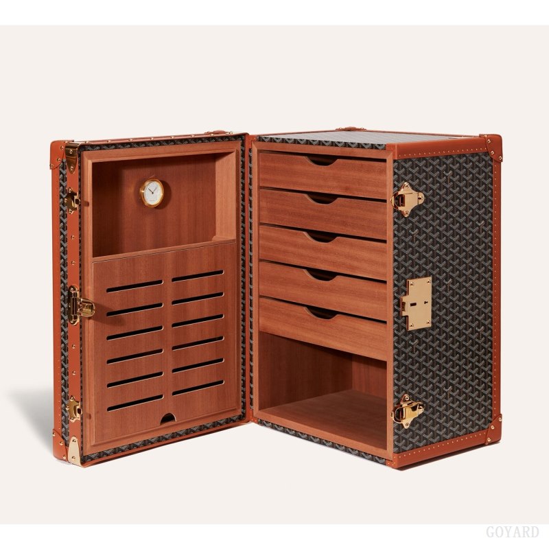 Goyard CIGARES TRUNK Koffert Svarte Brune | GY-YBW6428