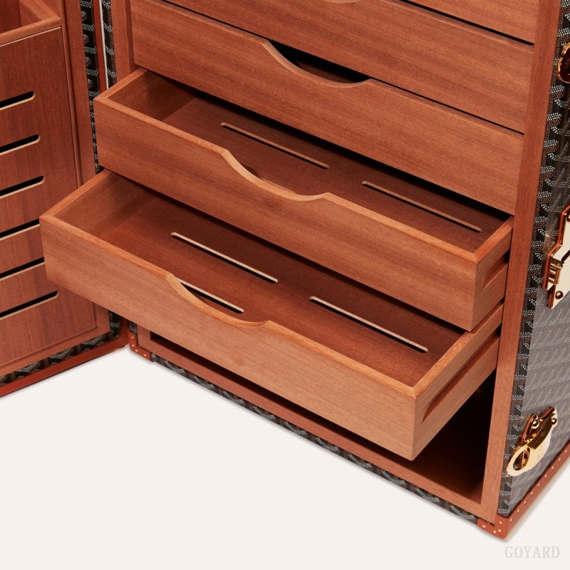 Goyard CIGARES TRUNK Koffert Svarte Brune | GY-YBW6428