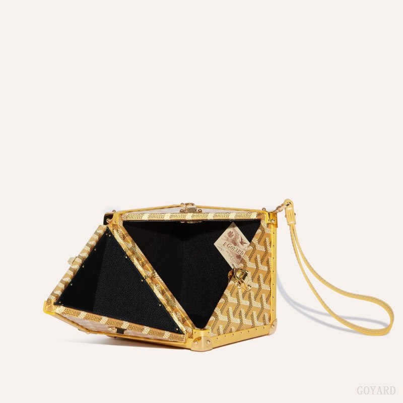 Goyard Dé Trunk Bag Bagasjepose Gull | GY-YEO0467