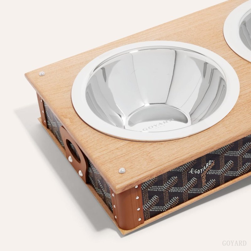 Goyard EDMOND DOUBLE BOWL Accessories Svarte Brune | GY-UME7660