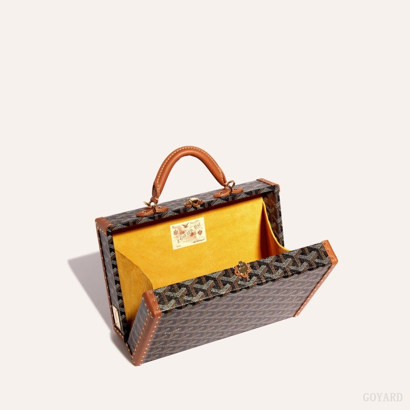 Goyard Grand Hôtel Trunk Bag Skulderveske Svarte Brune | GY-BPN7414