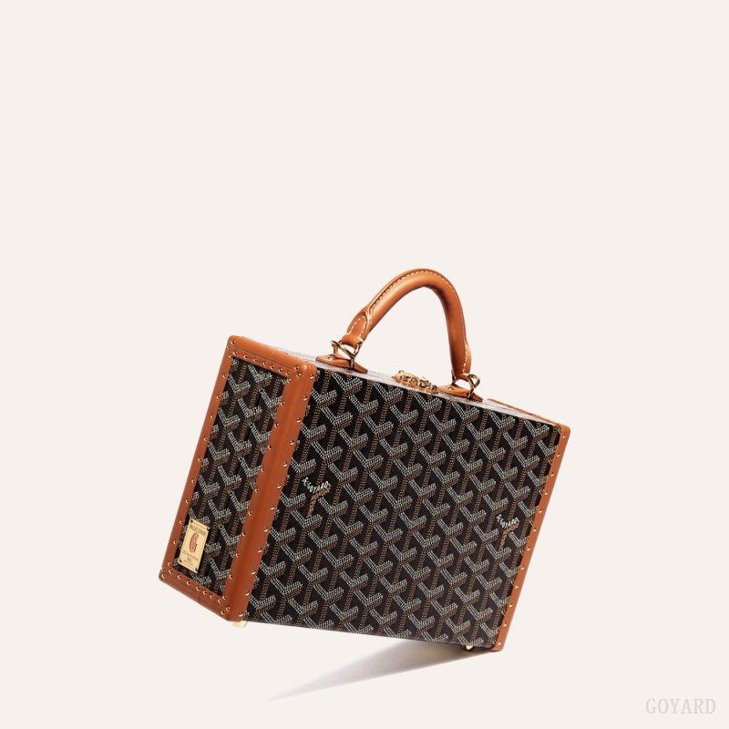Goyard Grand Hôtel Trunk Bag Skulderveske Svarte Brune | GY-BPN7414