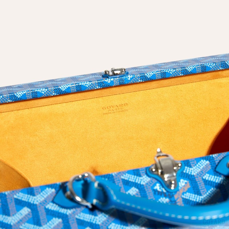 Goyard Grand Hôtel Trunk Bag Skulderveske Blå | GY-CVE8128