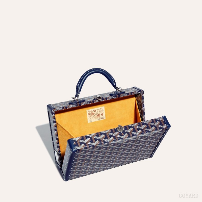 Goyard Grand Hôtel Trunk Bag Skulderveske Marineblå Blå | GY-HOA7934