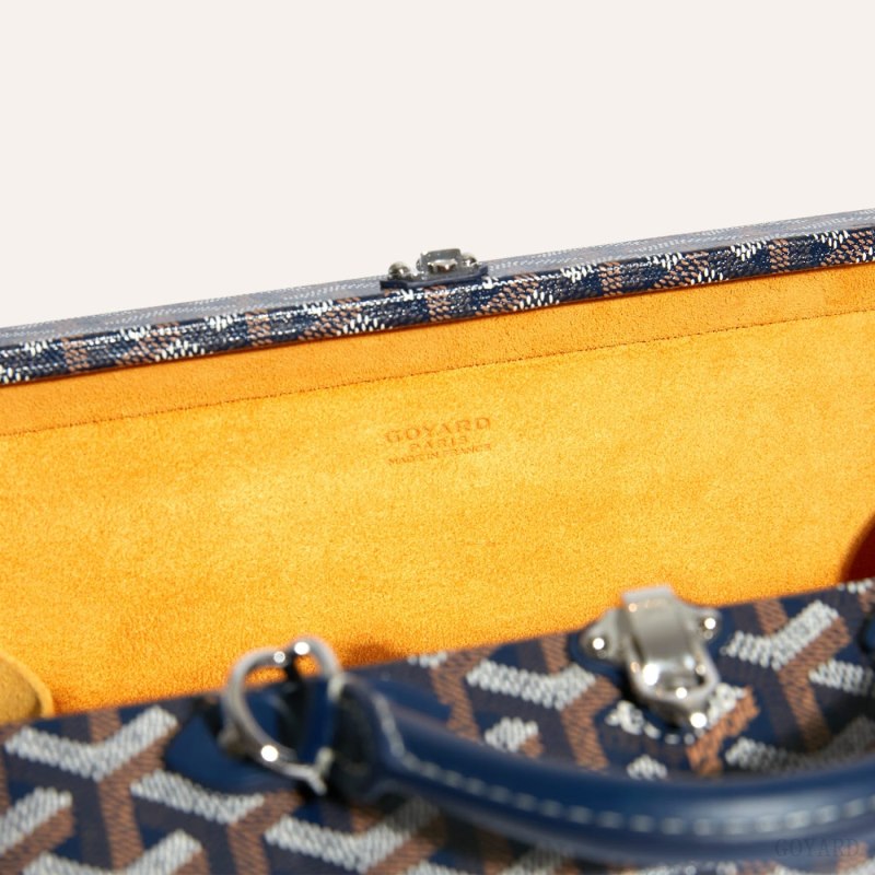 Goyard Grand Hôtel Trunk Bag Skulderveske Marineblå Blå | GY-HOA7934