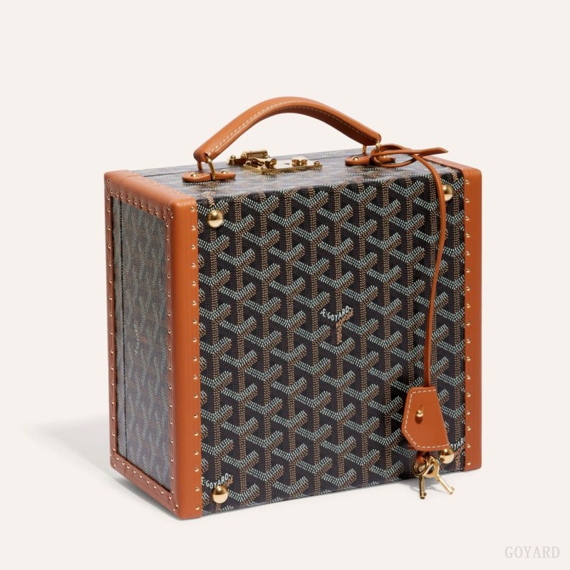 Goyard JOUX 6 WATCH CASE Boxes Svarte Brune | GY-IFD1624