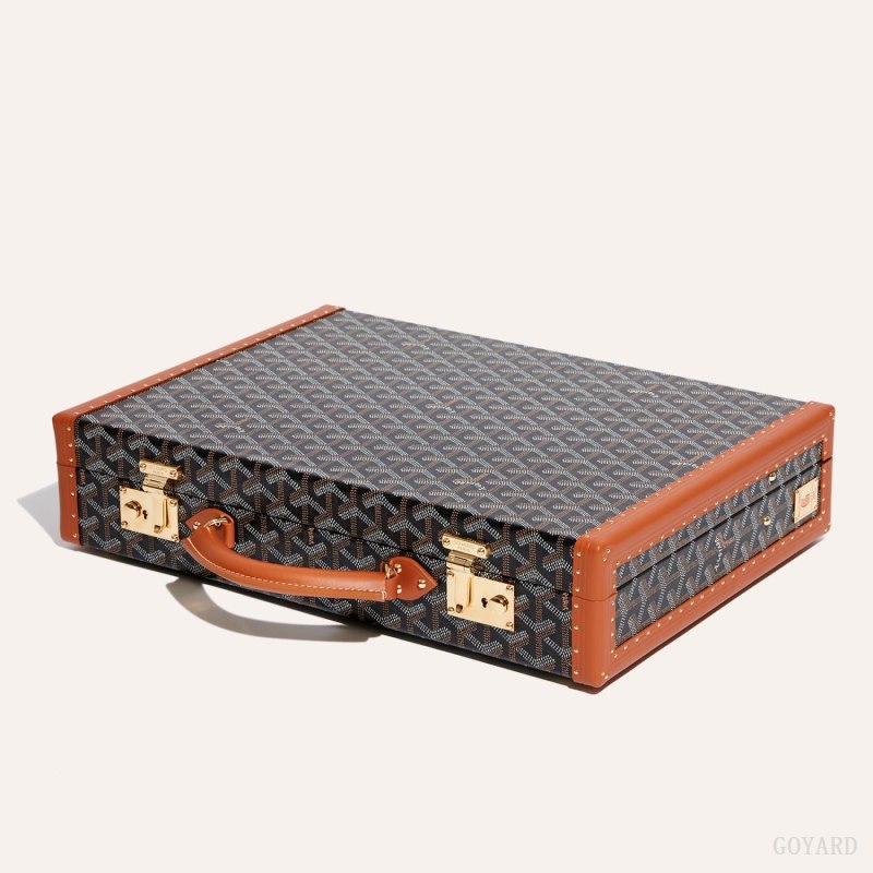 Goyard Manoir PM Document Case Bagasjepose Svarte Brune | GY-CDE5351