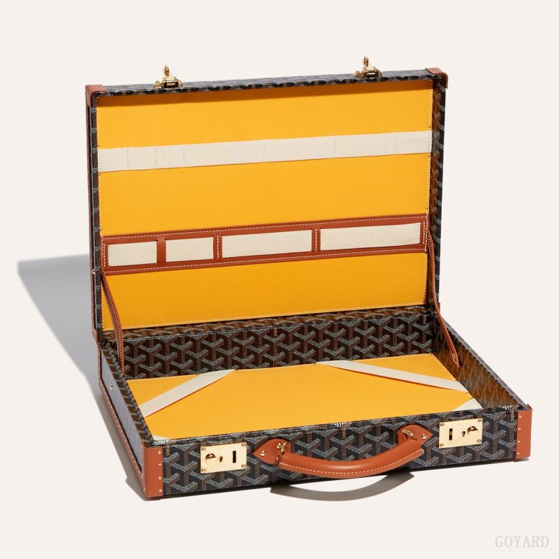 Goyard Manoir PM Document Case Bagasjepose Svarte Brune | GY-CDE5351