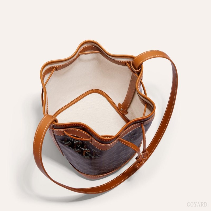 Goyard PETIT FLOT BUCKET BAG Skulderveske Svarte Brune | GY-SLE7466