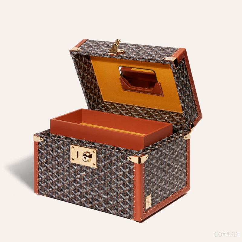 Goyard SARDAIGNE VANITY CASE Boxes Svarte Brune | GY-BDU2380