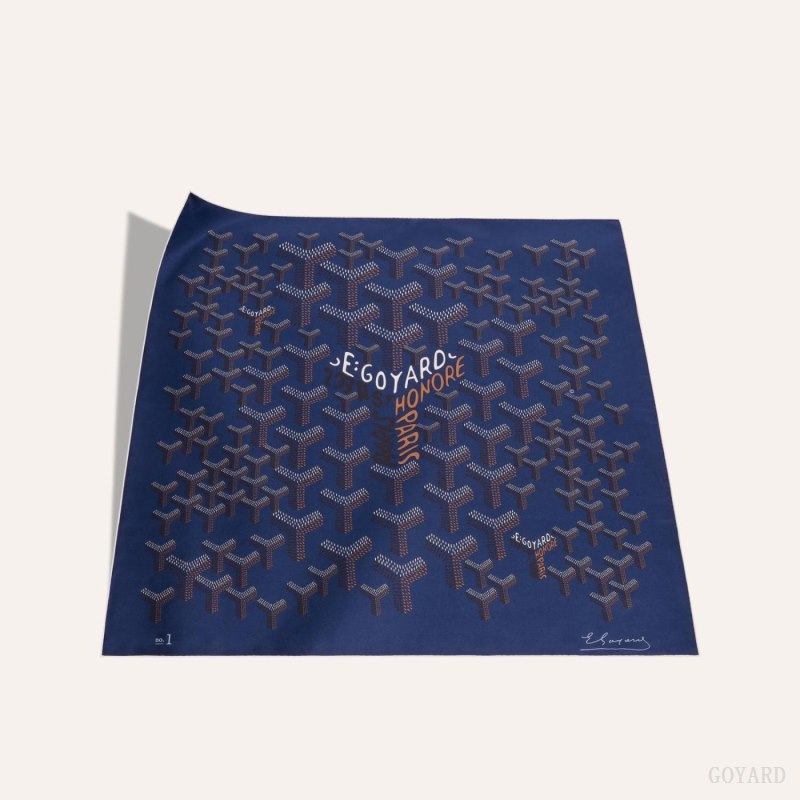 Goyard SCARF N°1 Skjerf Marineblå Blå | GY-DPV4737
