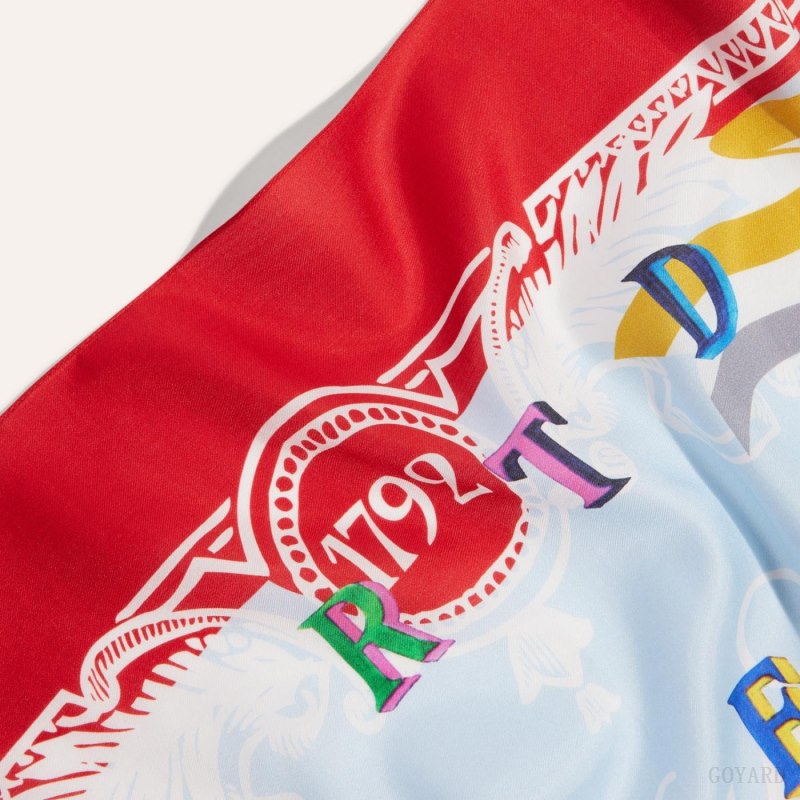 Goyard SCARF N°3 Skjerf Rød Blå | GY-OAQ2198