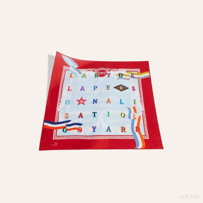 Goyard SCARF N°3 Skjerf Rød Blå | GY-OAQ2198