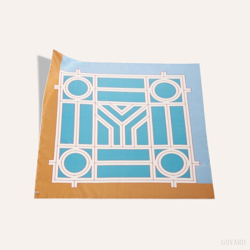 Goyard SCARF N°4 Skjerf Marineblå Blå Burgunder | GY-GHE0797