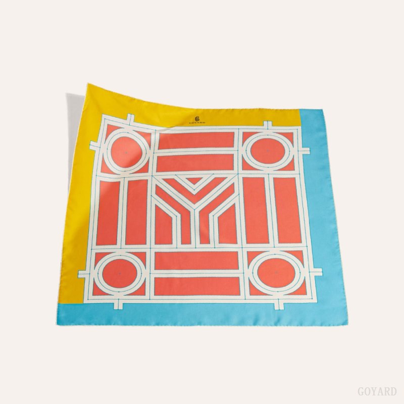 Goyard SCARF N°4 Skjerf Oransje Blå Gul | GY-MLS2919