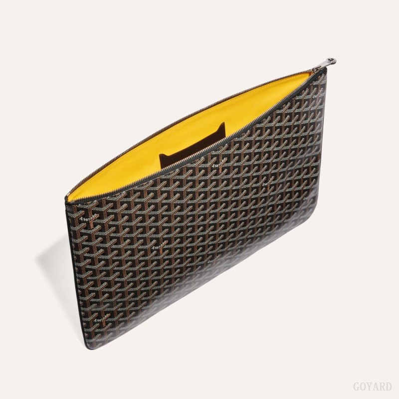 Goyard SENAT GM DOCUMENT CASE Pouches Svarte | GY-QDG2005