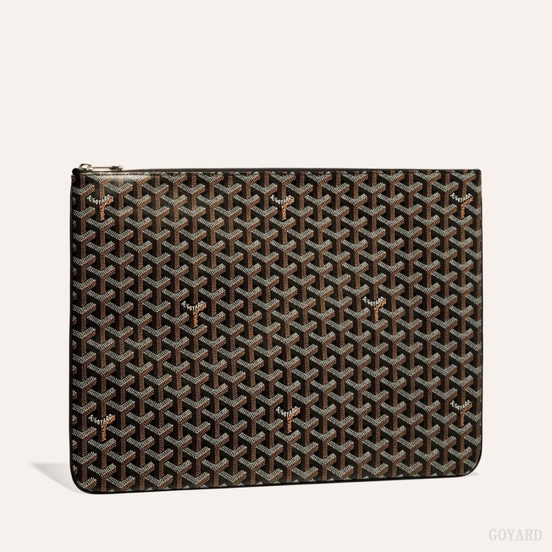 Goyard SENAT GM DOCUMENT CASE Pouches Svarte | GY-QDG2005