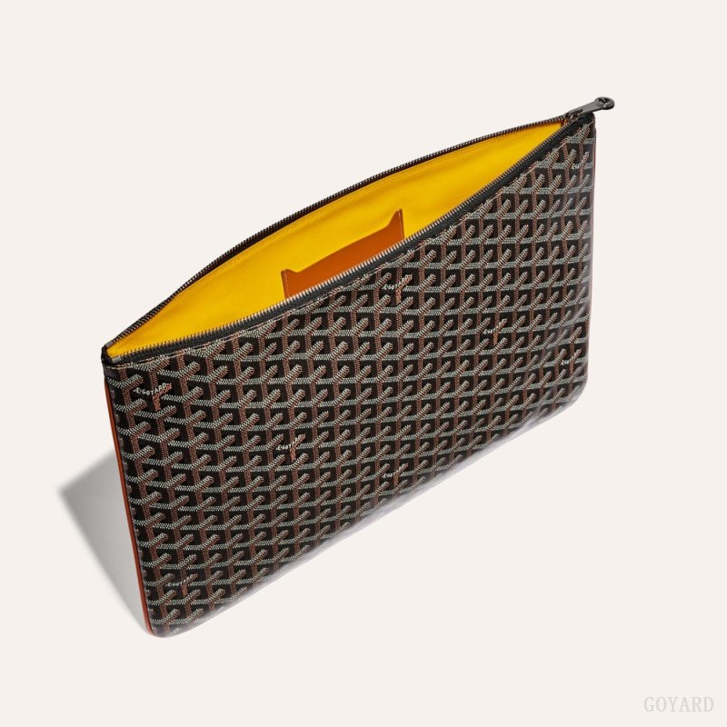 Goyard SENAT GM DOCUMENT CASE Pouches Svarte Brune | GY-XPC5350