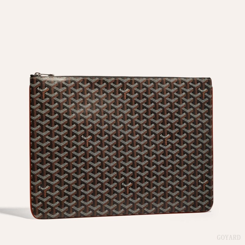 Goyard SENAT GM DOCUMENT CASE Pouches Svarte Brune | GY-XPC5350