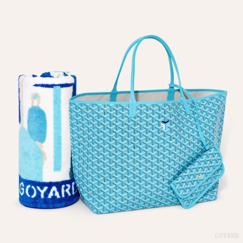 Goyard Saint Louis GM Bag and Balise Beach Towel Tote Veske Turkis | GY-LLK9186