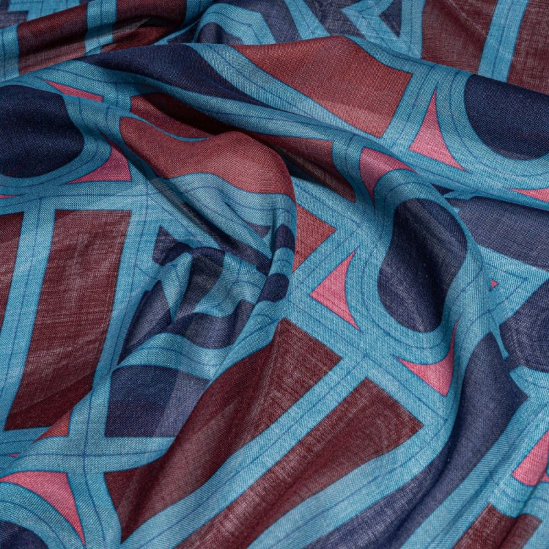 Goyard Shawl N°4 Skjerf Marineblå Blå Burgunder | GY-AAM4818