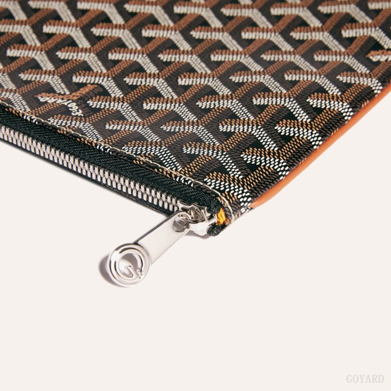 Goyard Sénat MGM Pouch Pouches Svarte Brune | GY-MKX0870