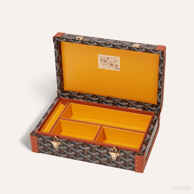 Goyard VENDÔME JEWELLERY CASE Boxes Svarte Brune | GY-JUM0613