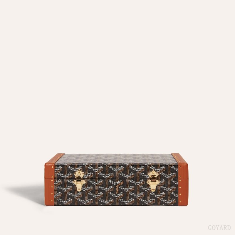 Goyard VENDÔME JEWELLERY CASE Boxes Svarte Brune | GY-JUM0613
